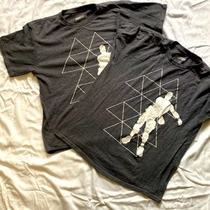 Two Fortnite Boys T-shirts- Grey - size 14/16 - Good Condition (sold as set)